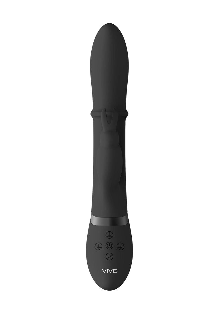 Vive by shots Halo - Ring Rabbit Vibrator - Zwart (8714273545022)