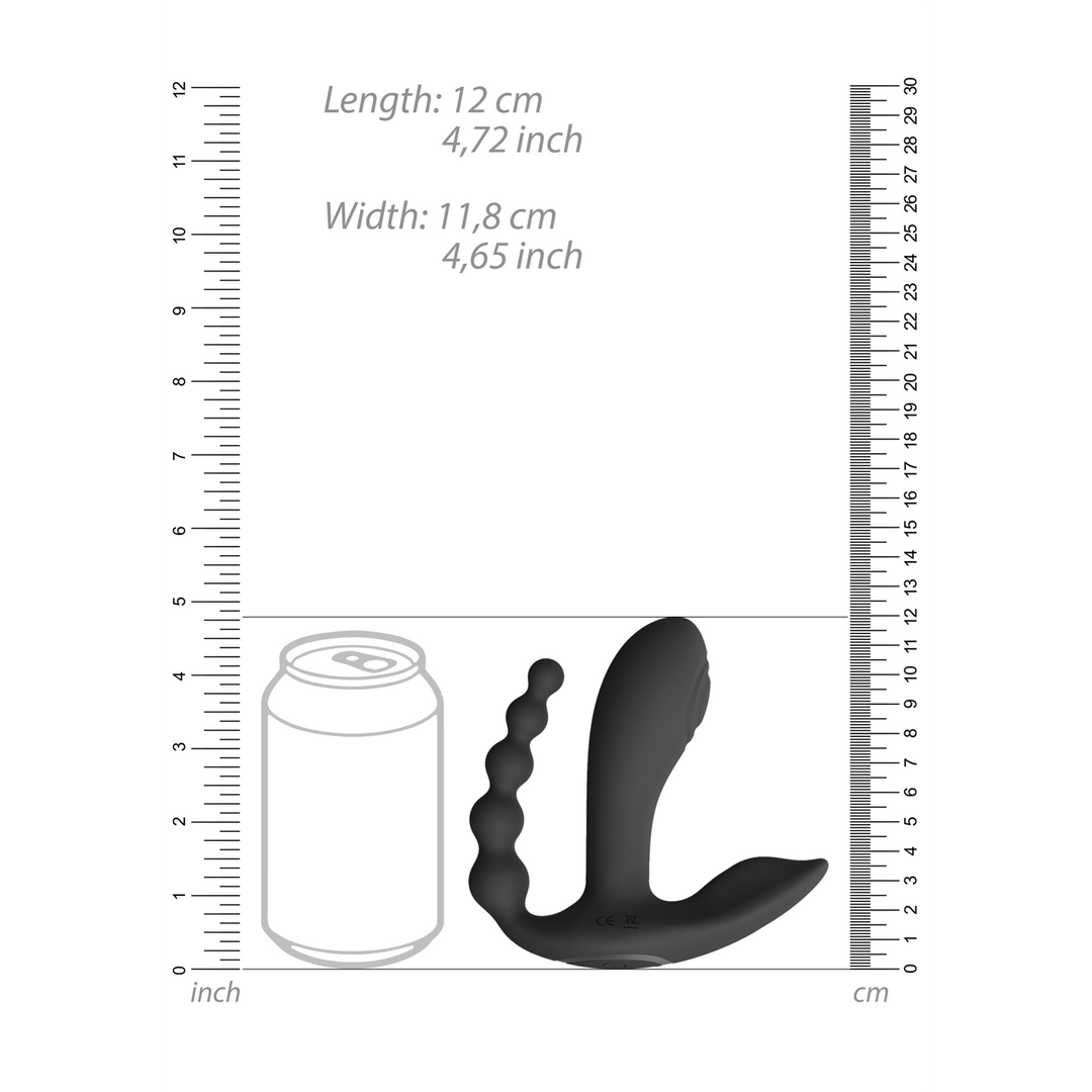 Vive by shots Kata - Pulse Wave Vibrerende Dubbele Penetratie Vibrator - Zwart (7423522538548)