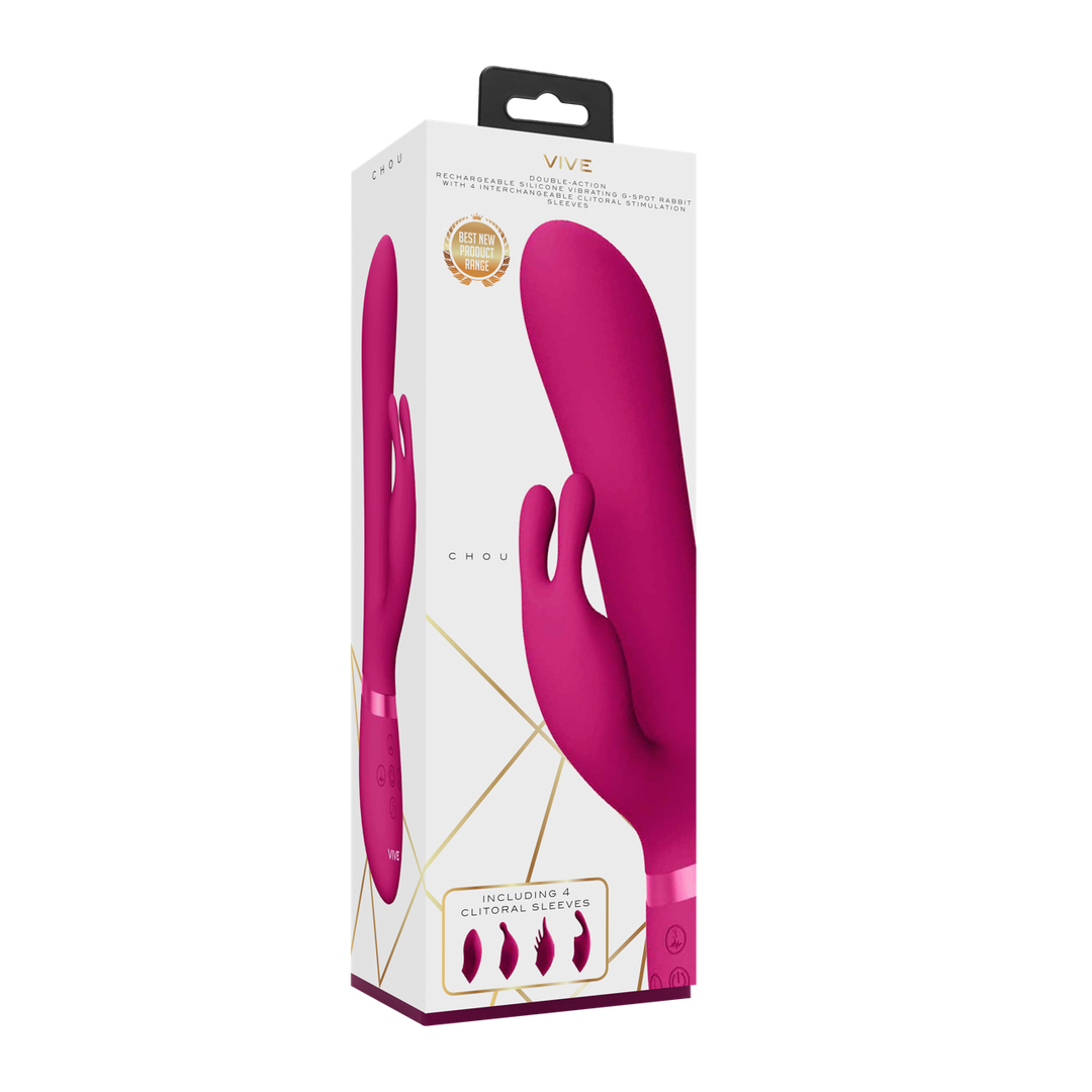 Vive by shots Chou - G-Spot Rabbit Clitoral Stimulator - Roze (7423522537572)