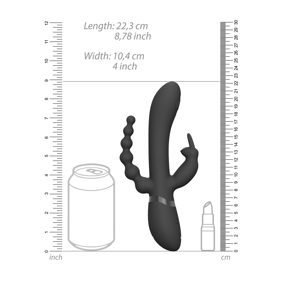 Vive by shots Rini - Pulse Wave Vibrerende Dubbele Penetratie Rabbit - Zwart (7423522539521)