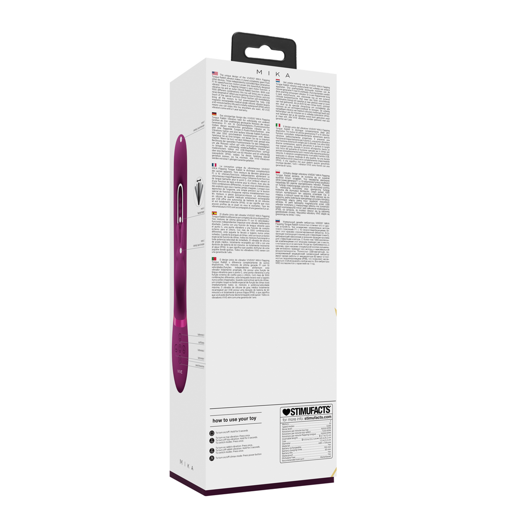 Vive by shots Mika - Triple Motor - Vibrerende Rabbit met Innovatieve G-Spot Flapper Stimulator - Roze (8714273051844)