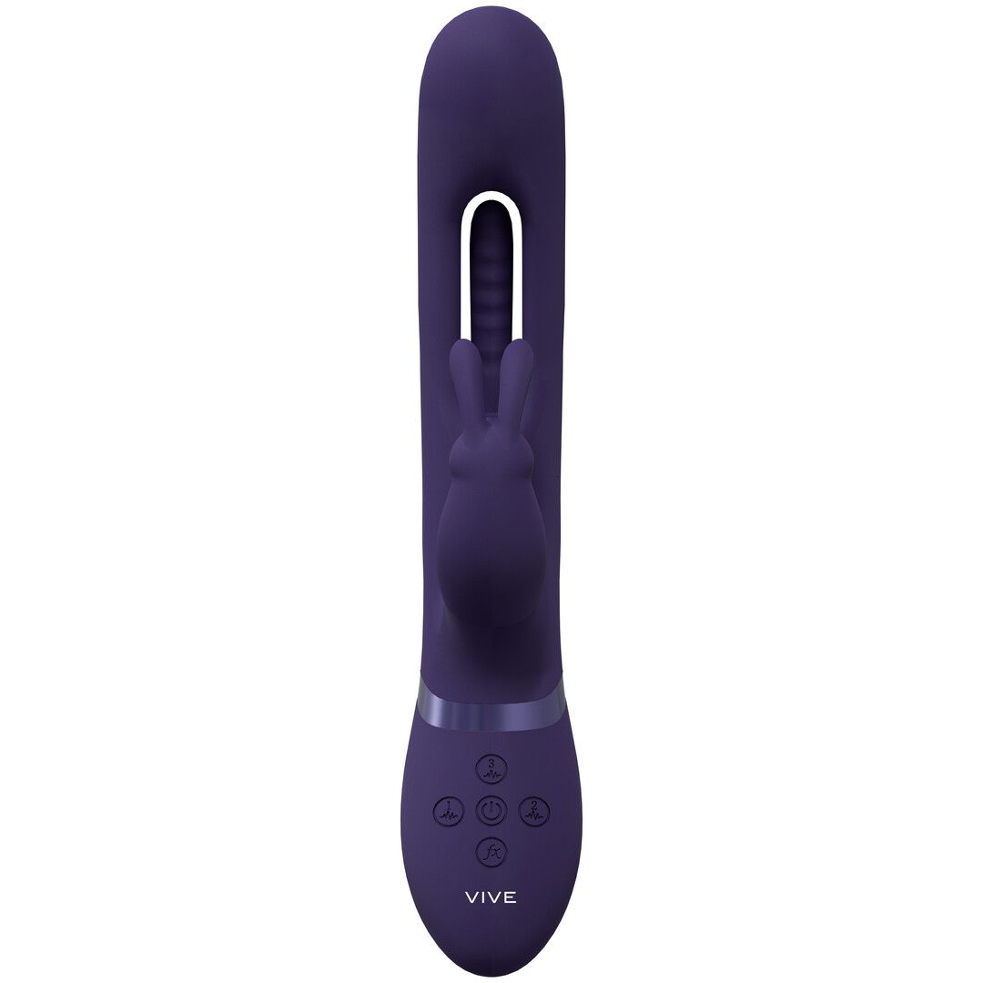 Vive by shots Mika - Triple Motor - Vibrerende Rabbit met Innovatieve G-Spot Flapper Stimulator - Paars (8714273051851)