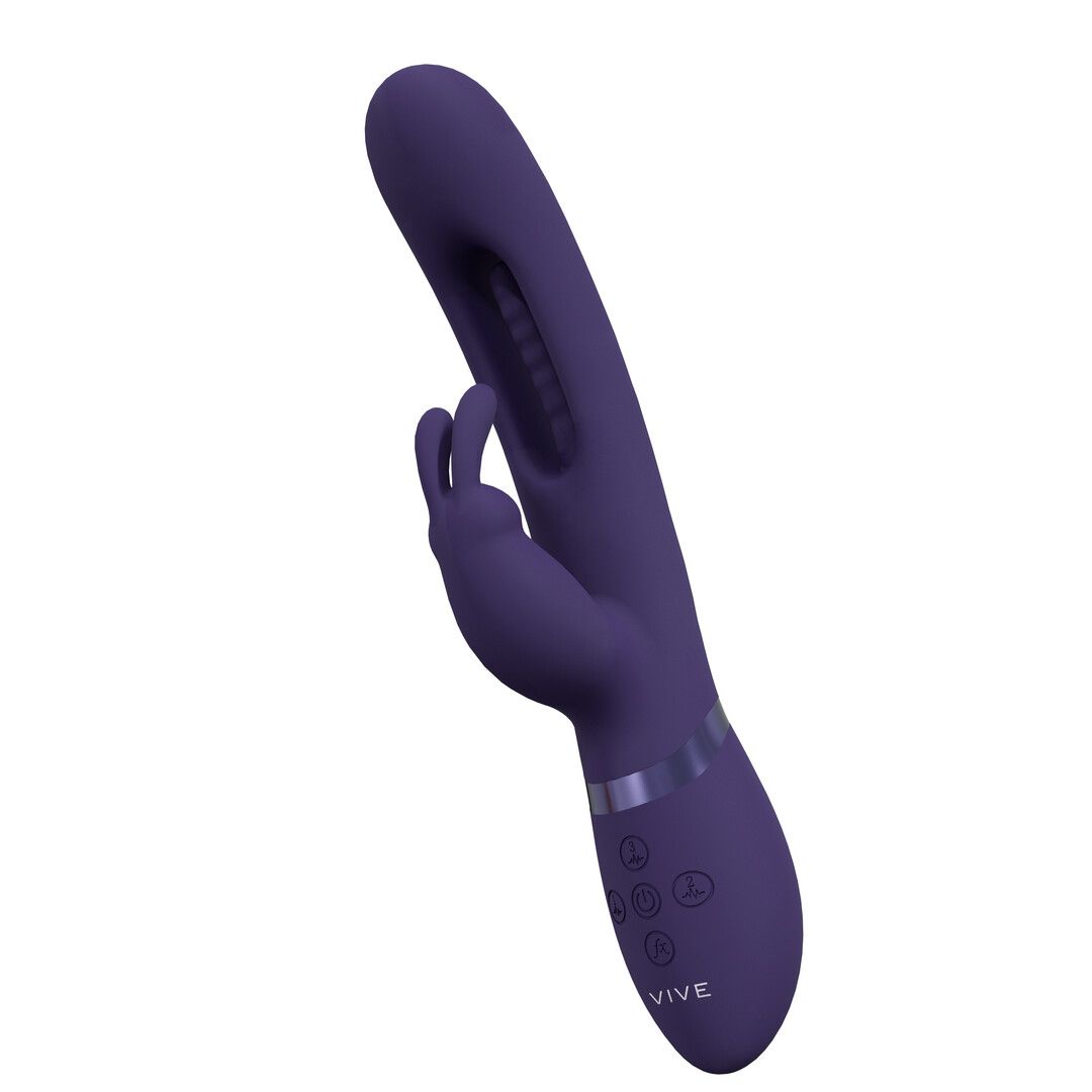 Vive by shots Mika - Triple Motor - Vibrerende Rabbit met Innovatieve G-Spot Flapper Stimulator - Paars (8714273051851)