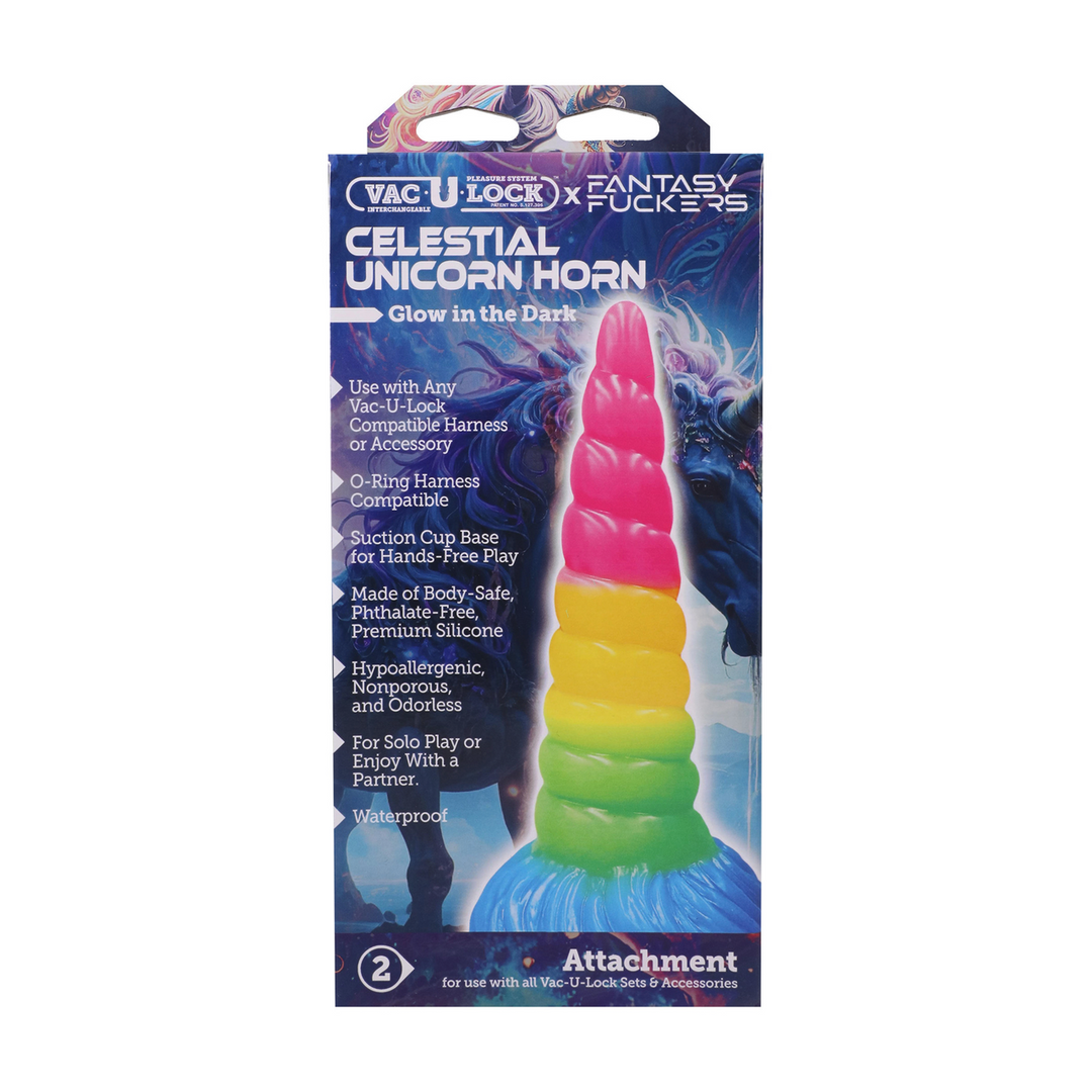 Doc johnson Fantasy Fuckers - Hemelse Eenhoorn Hoorn - Glow in the Dark - Multicolor (782421100568)