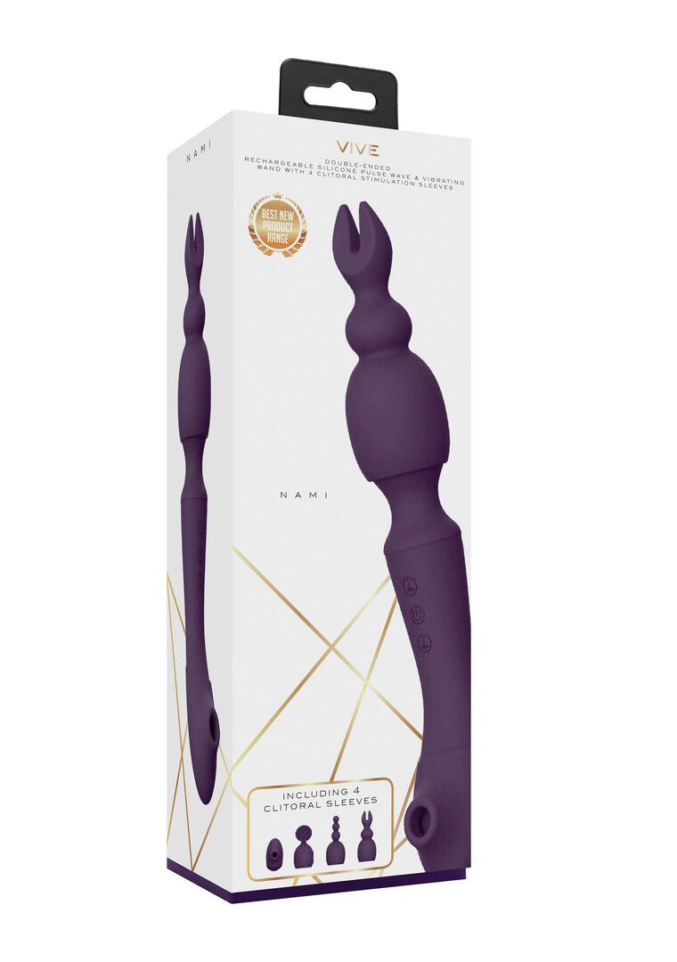 Vive by shots Nami - Pulse Wave Vibrating Wand - Paars (7423522539552)