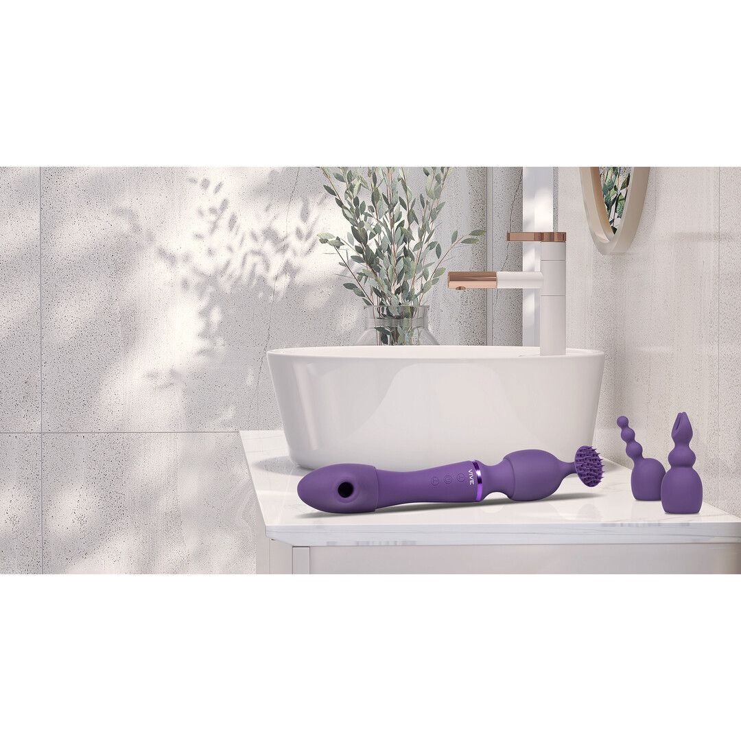 Vive by shots Nami - Pulse Wave Vibrating Wand - Paars (7423522539552)