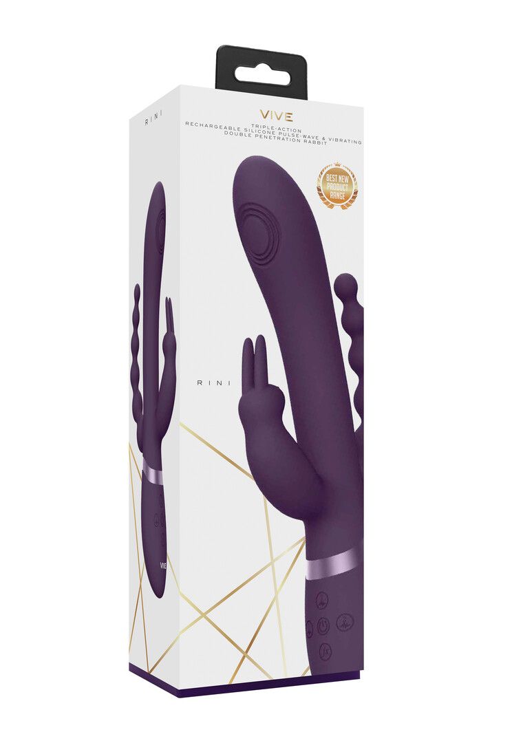 Vive by shots Rini - Pulse Wave Vibrating Double Penetration Rabbit - Paars (7423522539538)