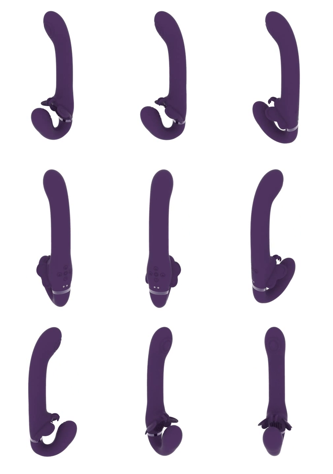 Vive by shots Satu - Pulse-Wave en Vibrerende Strapless Strapon - Paars (7423522538531)