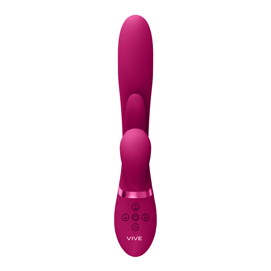 Vive by shots Kura - Duwende G-Spot Vibrator met Flapper Tong en Pulse Wave Stimulator - Roze (8714273537720)