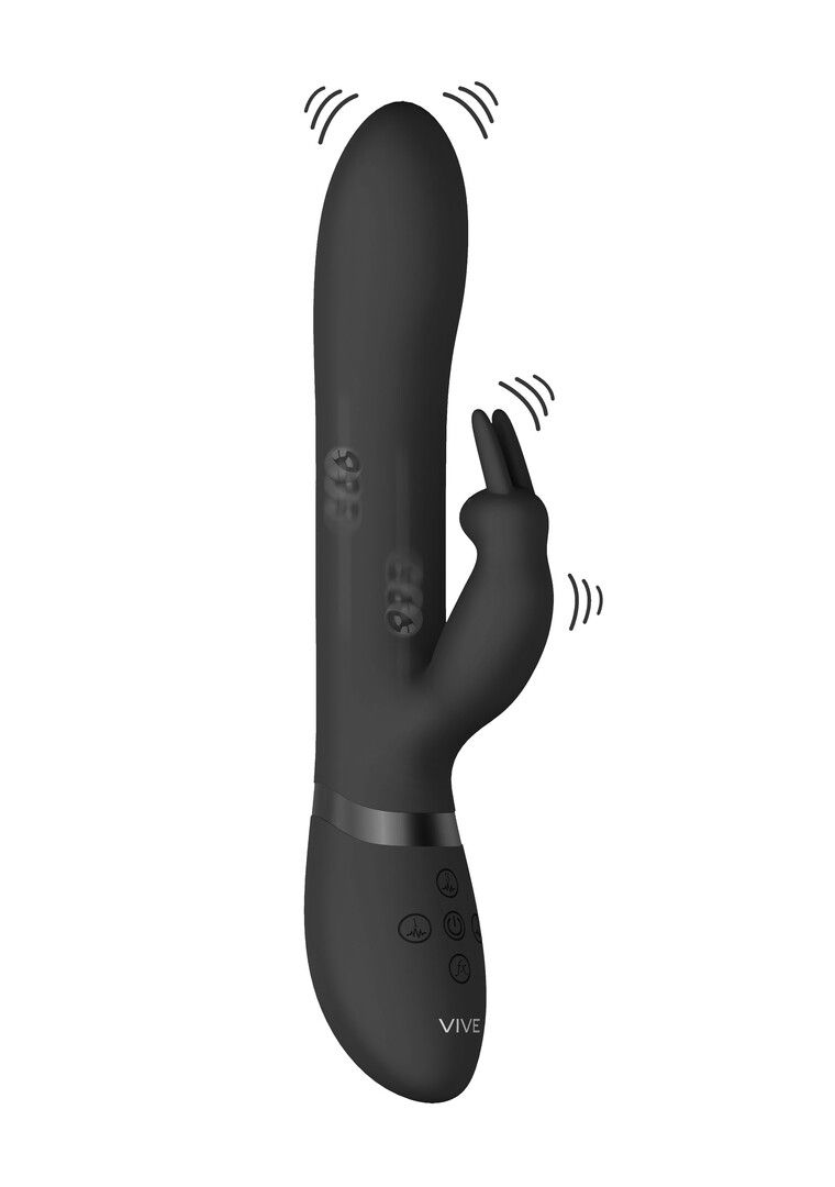 Vive by shots Amoris - Stimulerende Kralen Konijn - Zwart (8714273522214)