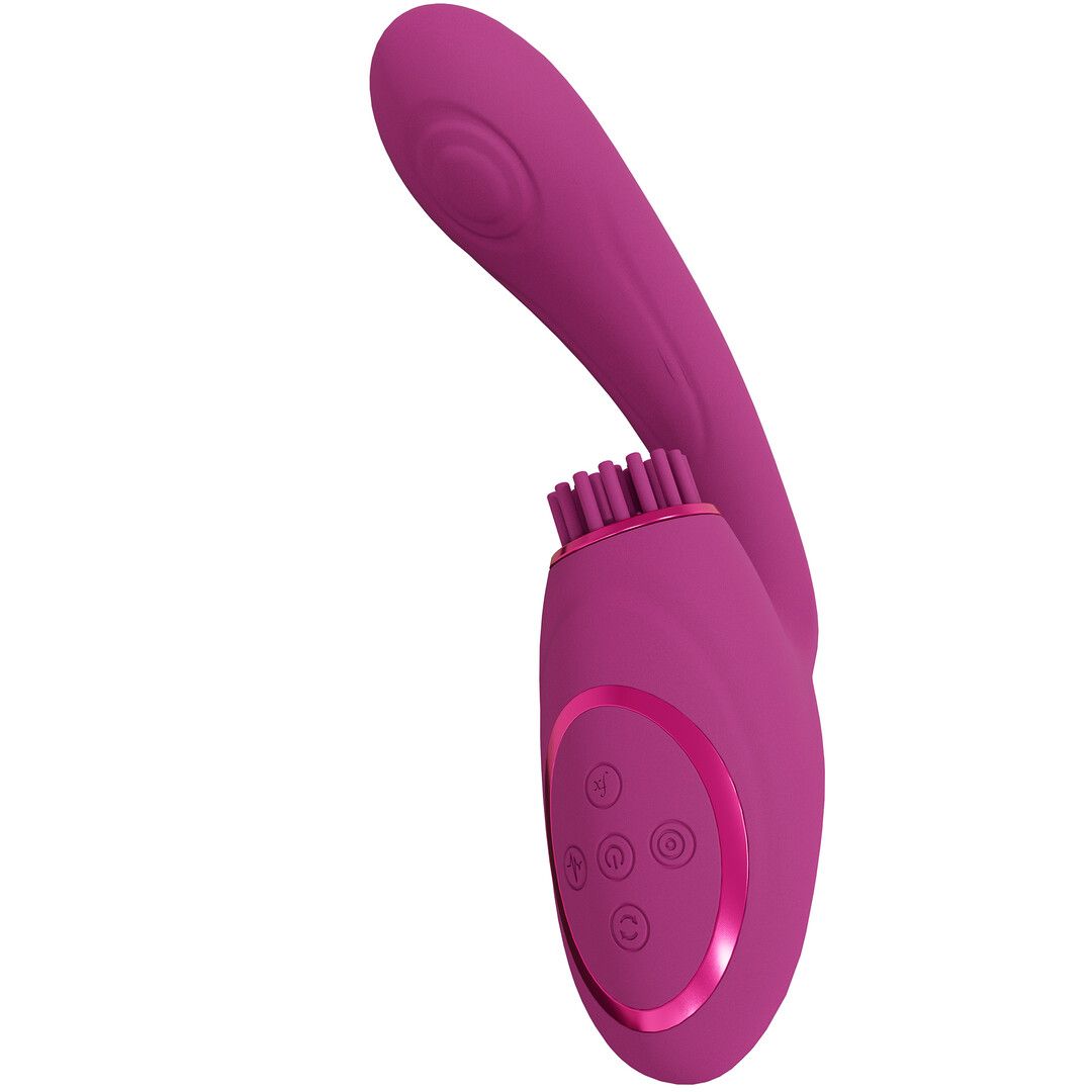 Vive by shots Gen - Drie Motoren G-Spot Vibrator met Pulse Wave en Vibrerende Haren - Roze (8714273054166)