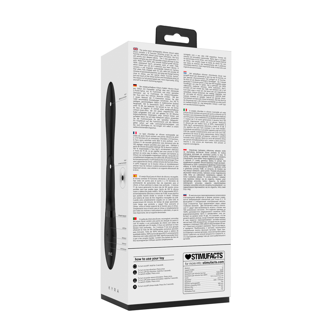 Vive by shots Kyra - Pulse Clitorale Rabbit - Zwart (8714273521798)