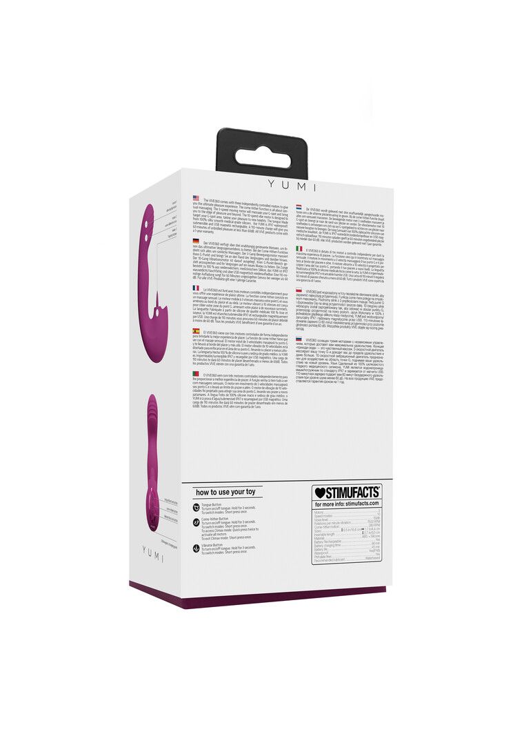 Vive by shots Yumi - Triple Motor G-Spot Vinger Beweging Vibrator en Flickering Tongue Stimulator - Roze (8714273051882)