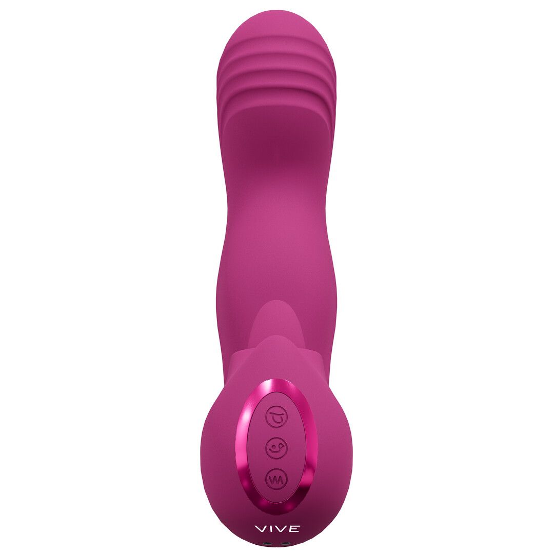 Vive by shots Yumi - Triple Motor G-Spot Vinger Beweging Vibrator en Flickering Tongue Stimulator - Roze (8714273051882)