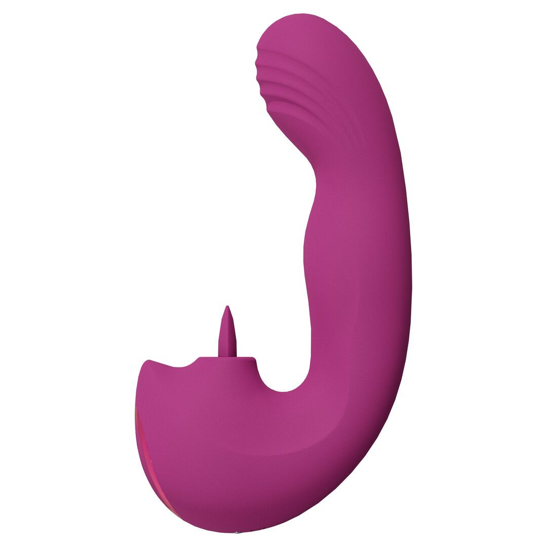 Vive by shots Yumi - Triple Motor G-Spot Vinger Beweging Vibrator en Flickering Tongue Stimulator - Roze (8714273051882)