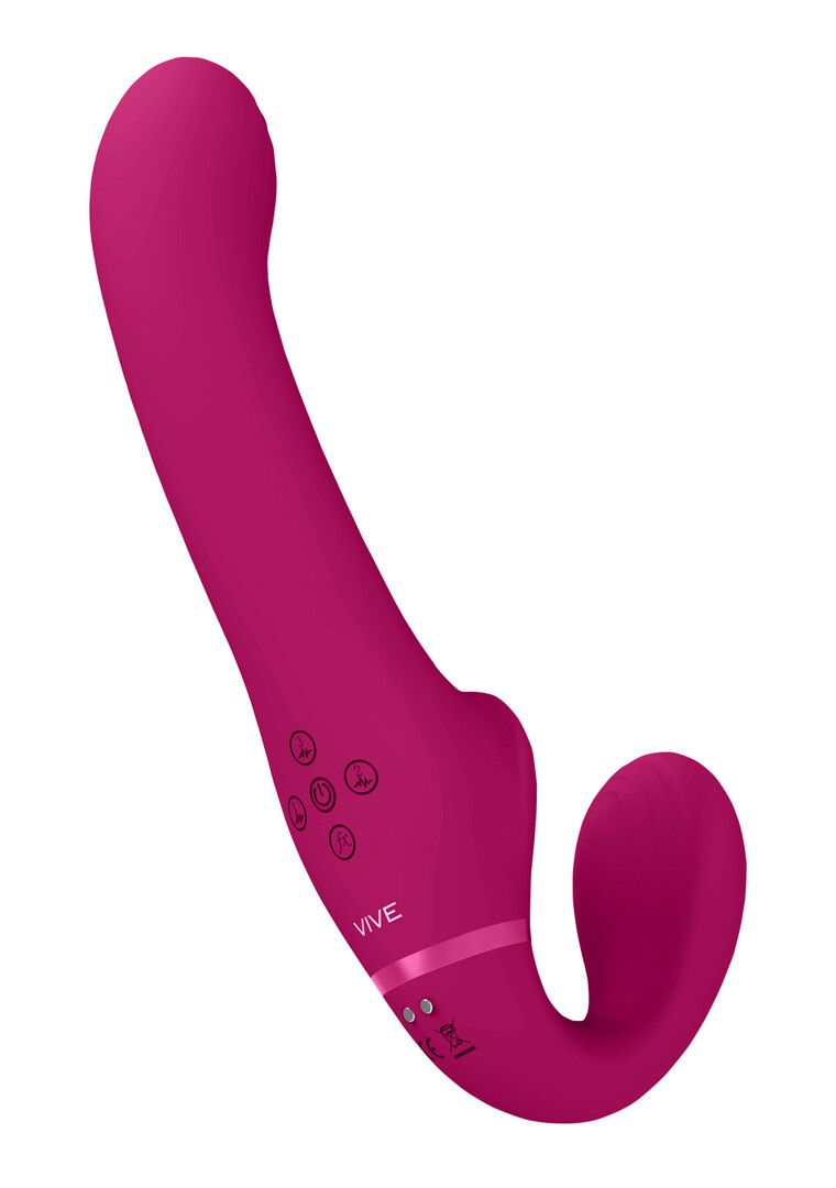 Vive by shots Ai - Dual Vibrating Air Wave Tickler Strapless Strapon (8714273537522)