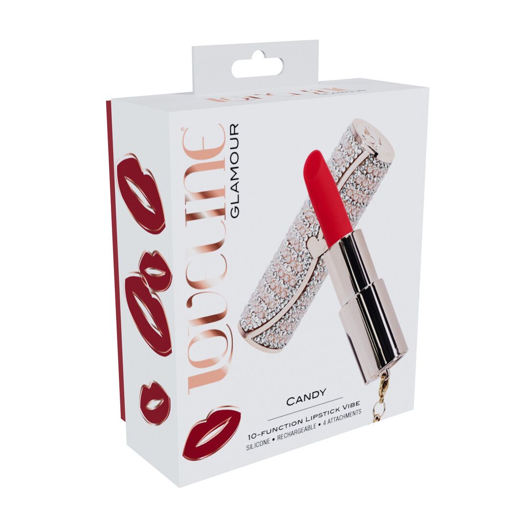 Loveline by shots Candy - Lipstick Vibrator with 4 Attachments - Pink (8714273070012)