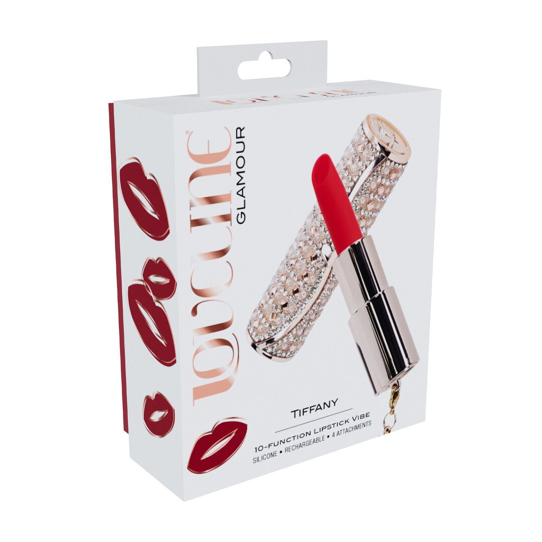 Loveline by shots Tiffany - Lipstick Vibrator with 4 Attachments - Pink (8714273069986)