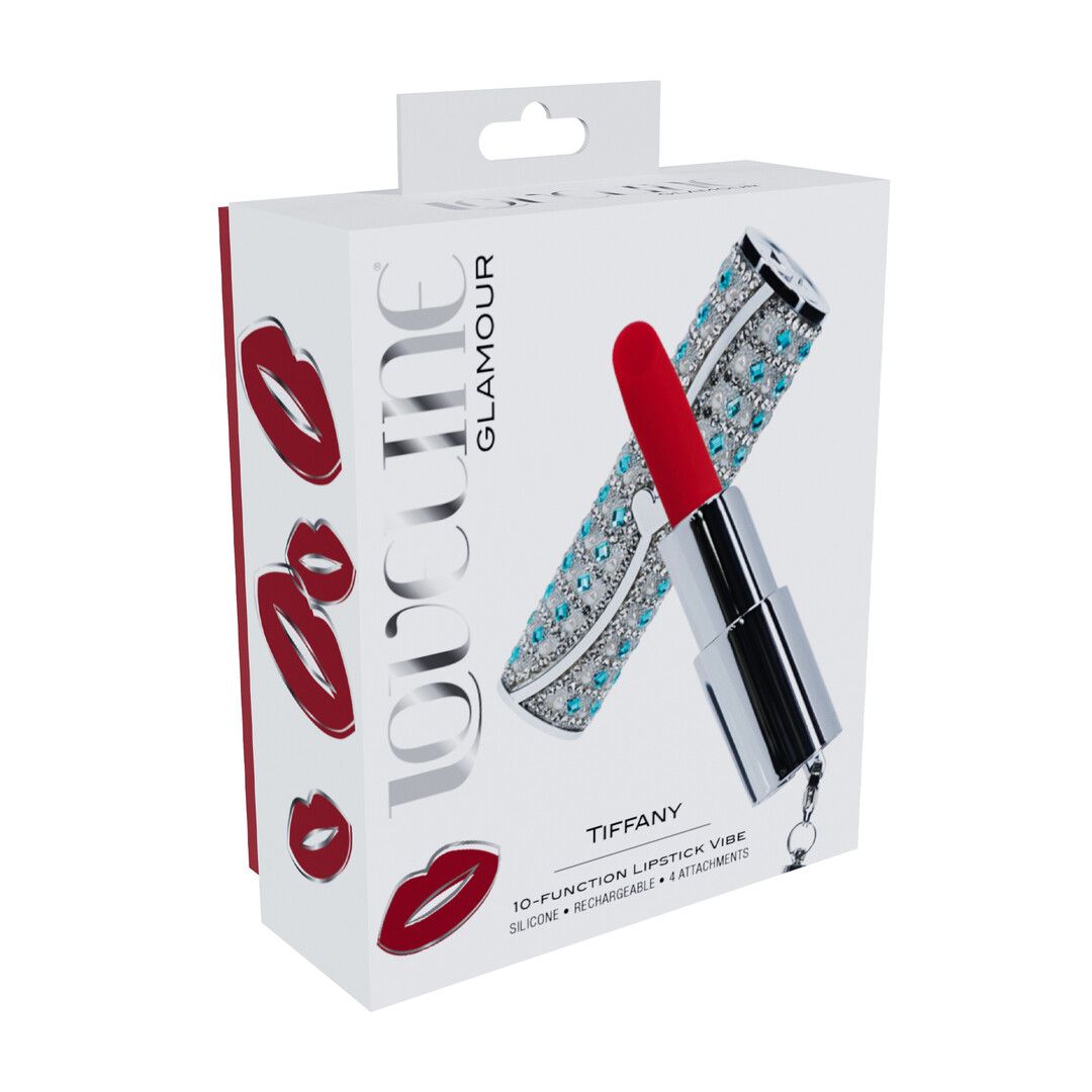 Loveline by shots Tiffany - Lipstick Vibrator with 4 Attachments - Blue (8714273069979)