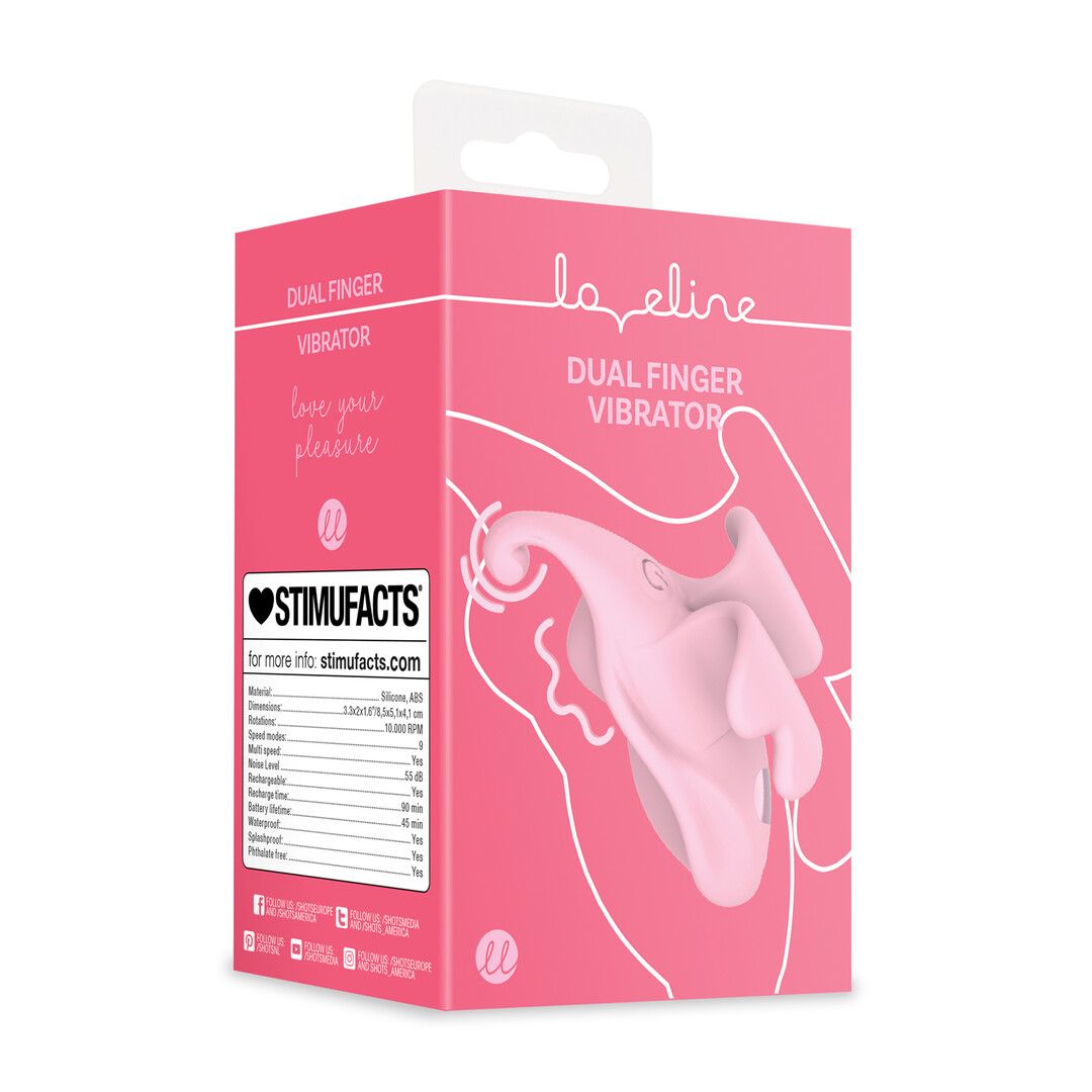 Loveline by shots Vinger Dubbele Vibrator - Roze (8714273024985)