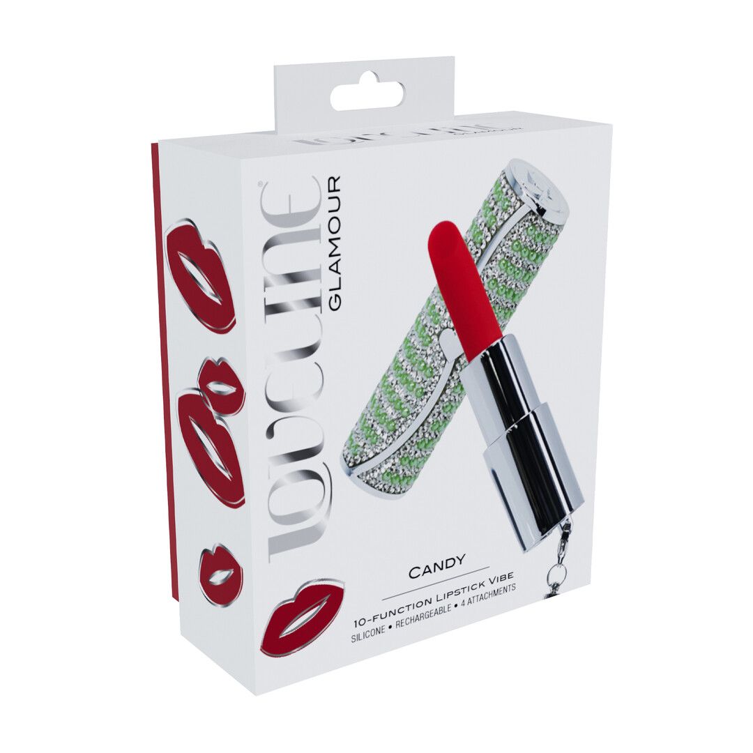 Loveline by shots Candy - Lipstick Vibrator with 4 Attachments - Green (8714273069993)
