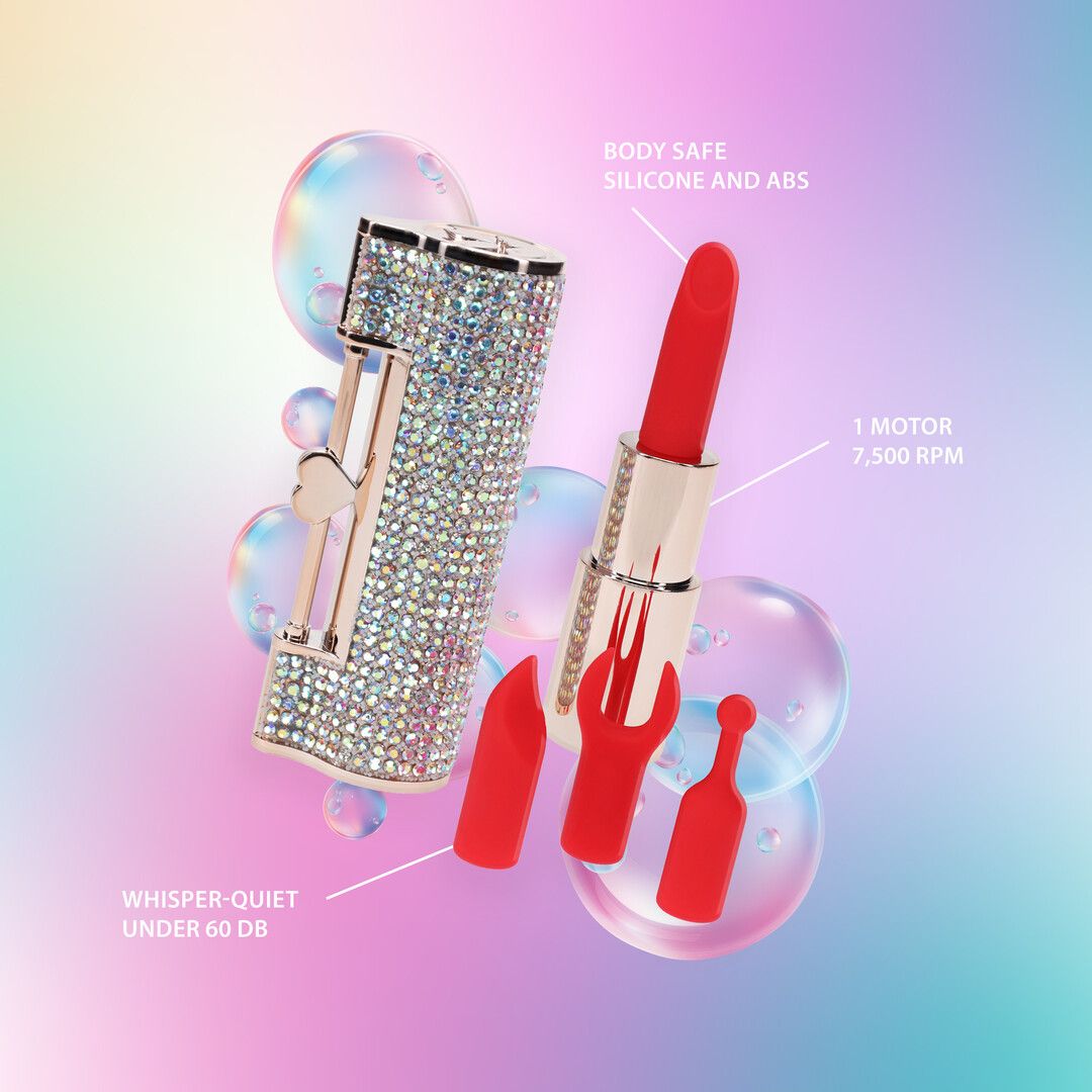 Loveline by shots Diamond - Lipstick Vibrator with 4 Attachments - Iridescent (8714273070029)
