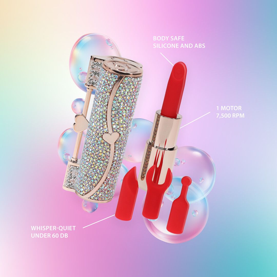Loveline by shots Sparkle - Lipstick Vibrator with 4 Attachments - Iridescent (8714273070074)