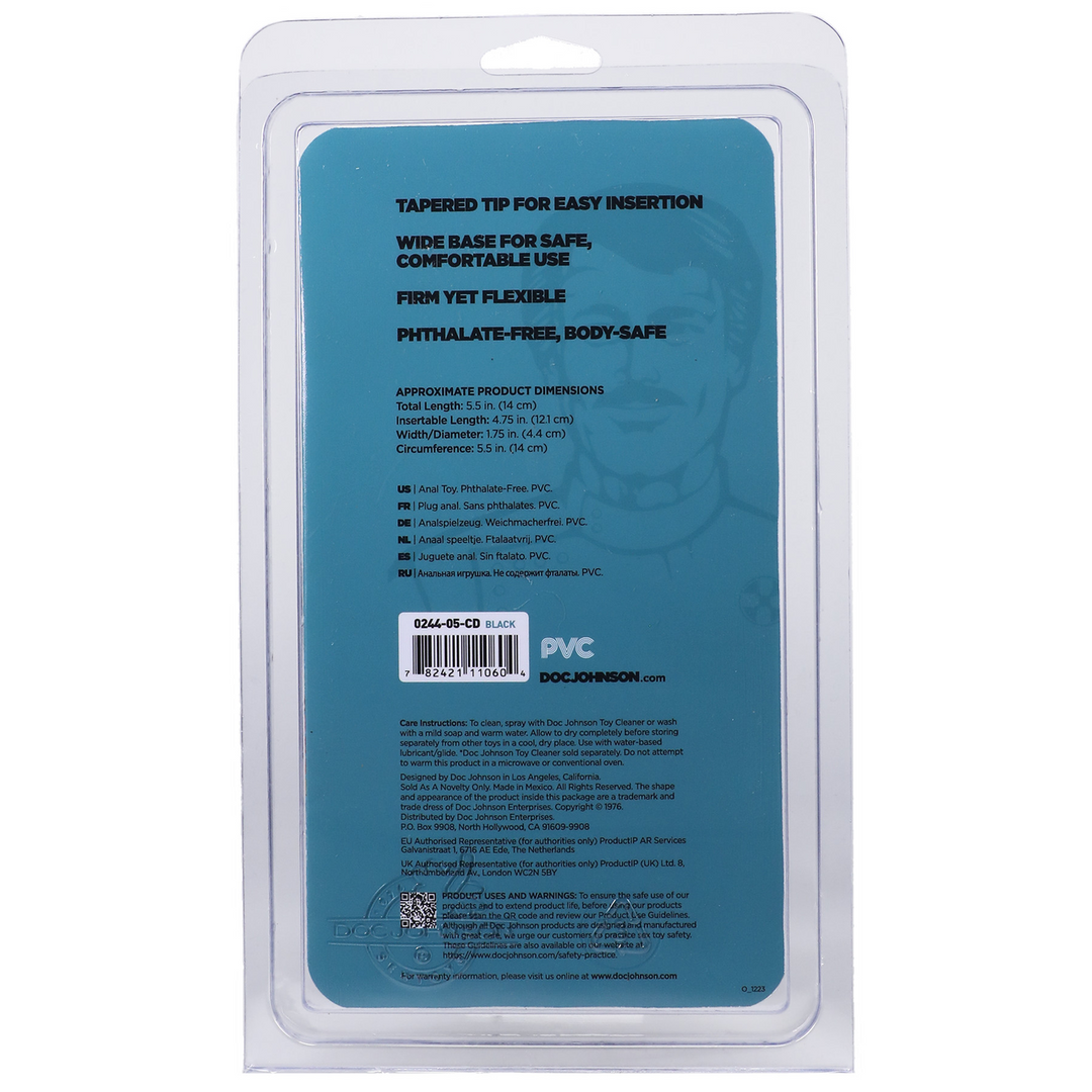 Doc johnson Classic Butt Plug - Medium - Zwart (782421110604)