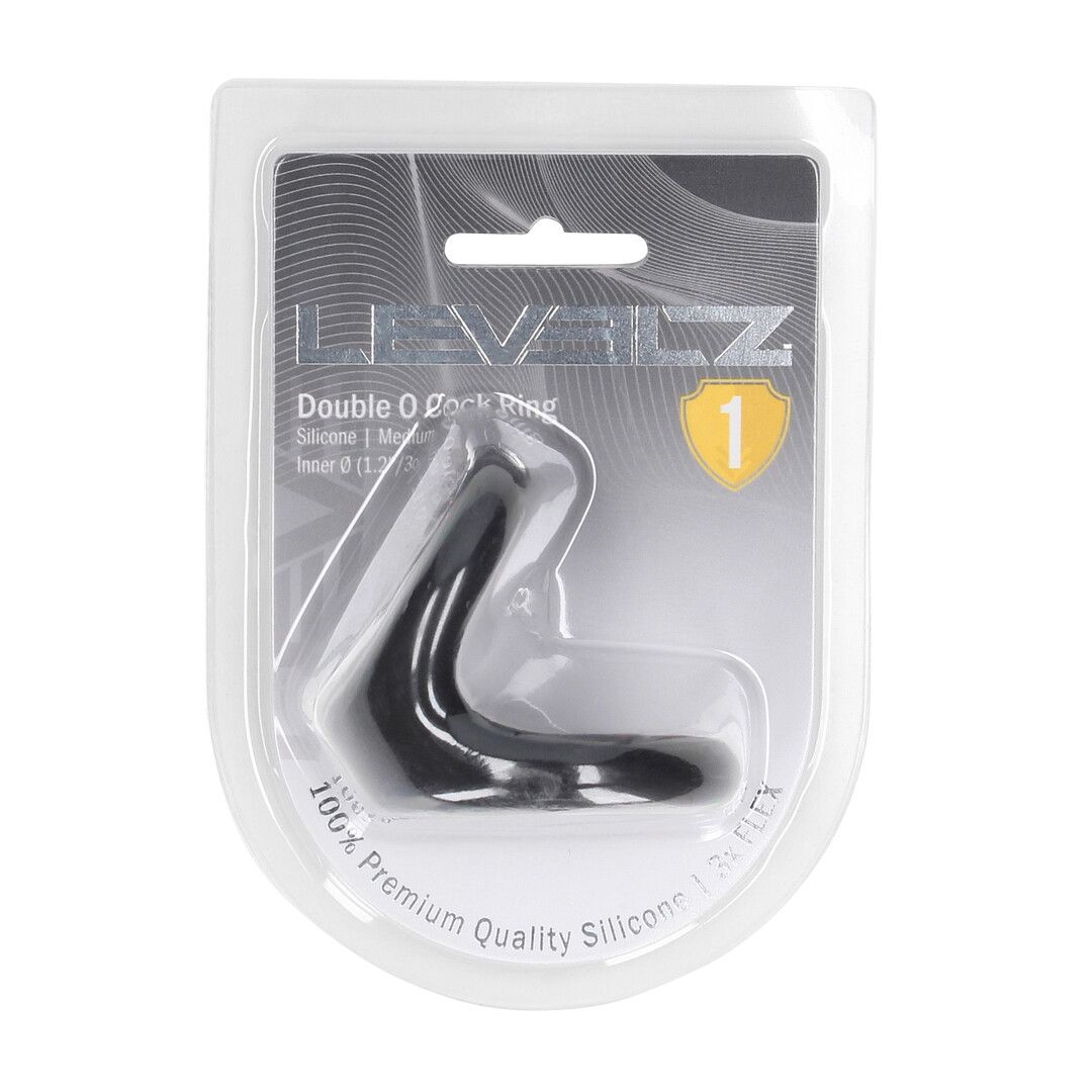 Levelz by shots Double O Silicone Cockring - M - Zwart (8714273063403)