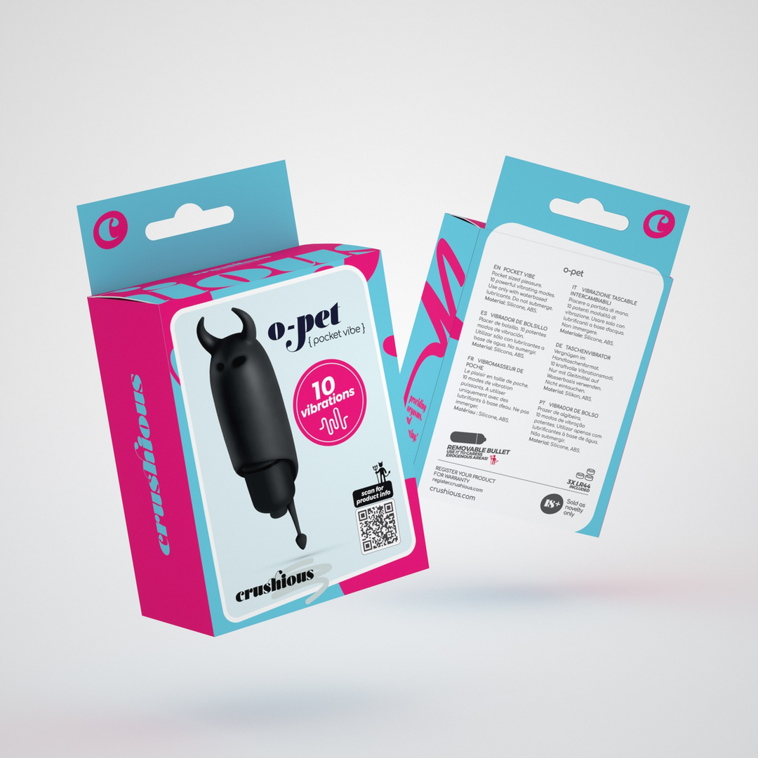 Crushious O-Pet Devil - Vibrerende Bullet - Zwart (7403254159730)
