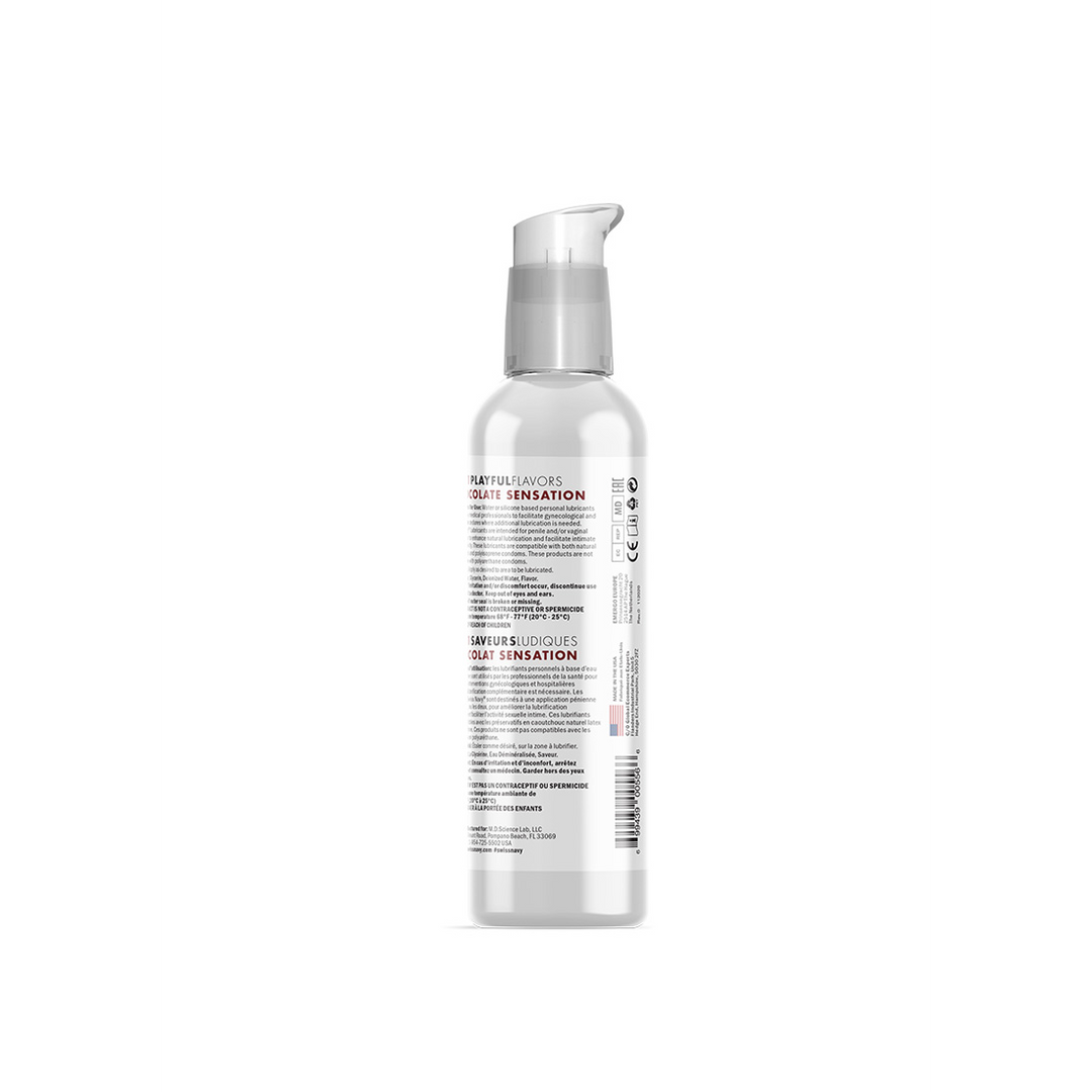 Swiss navy 4 in 1 Playful Flavors - Lubricant with Chocolate Sensation Flavor - 4 fl oz / 118 ml (699439005566)