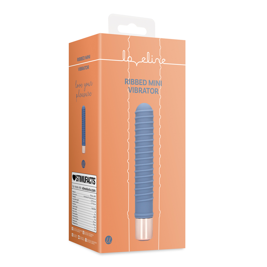 Loveline by shots Geribbelde Mini Vibrator - Blue Horizon (8714273049353)