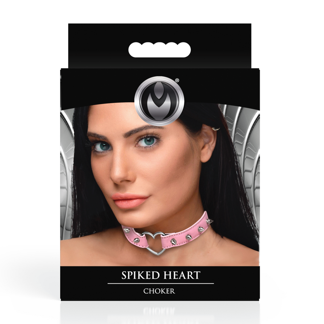 Xr brands Spiked Heart Choker - Roze (848518056344)