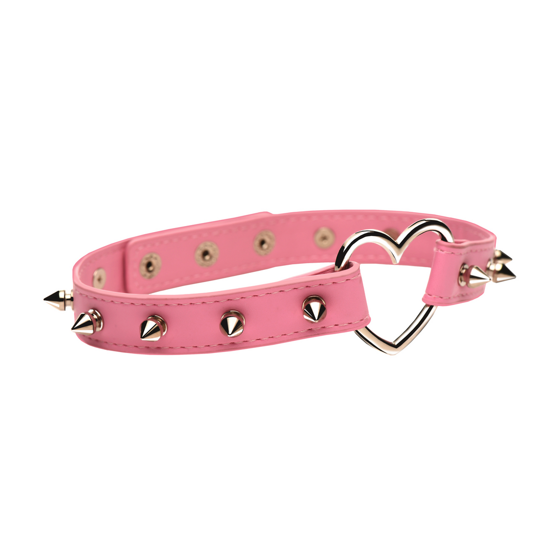 Xr brands Spiked Heart Choker - Roze (848518056344)