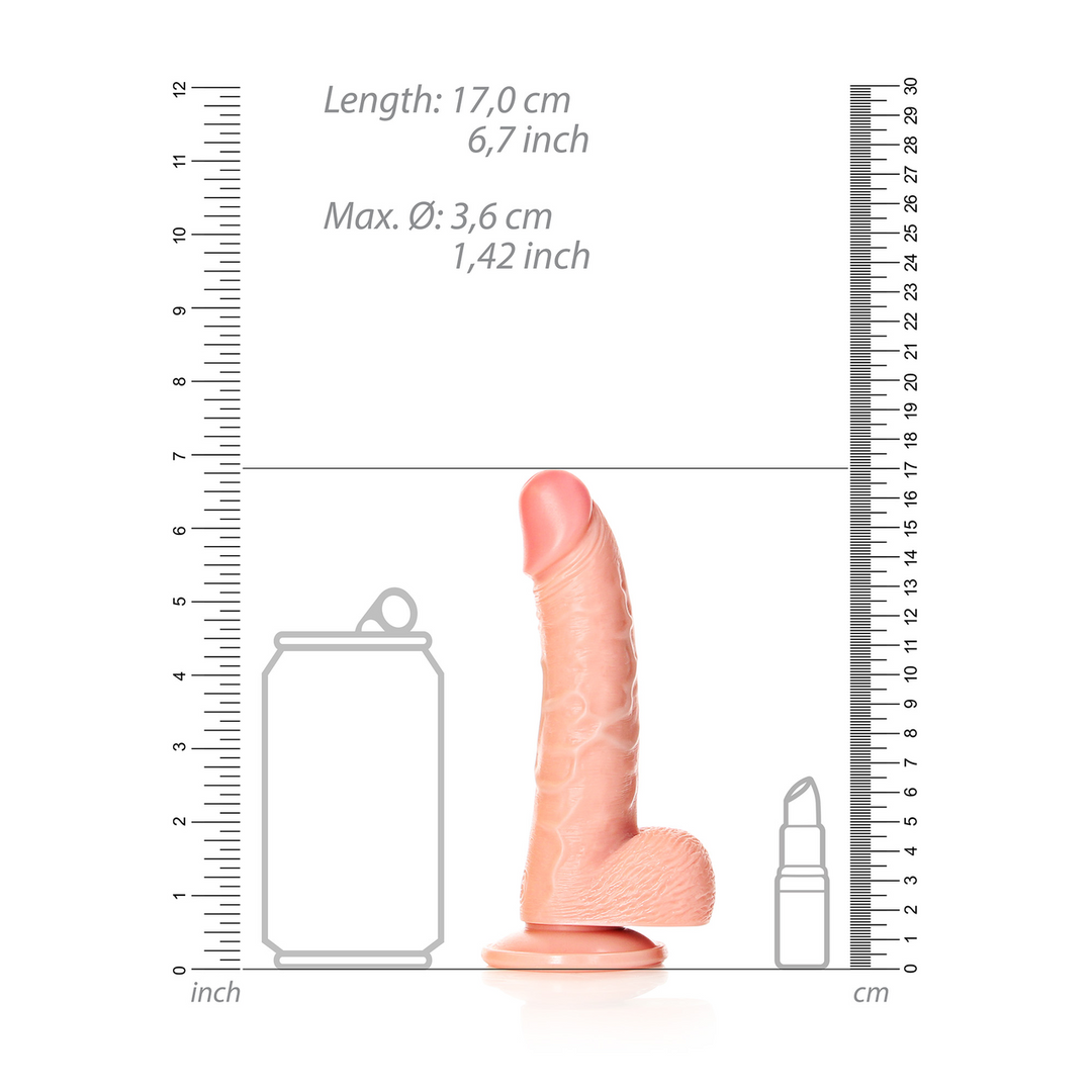 Realrock by shots Gebogen Realistische Dildo met Ballen en Zuignap - 6 / 15,5 cm (7423522627655)