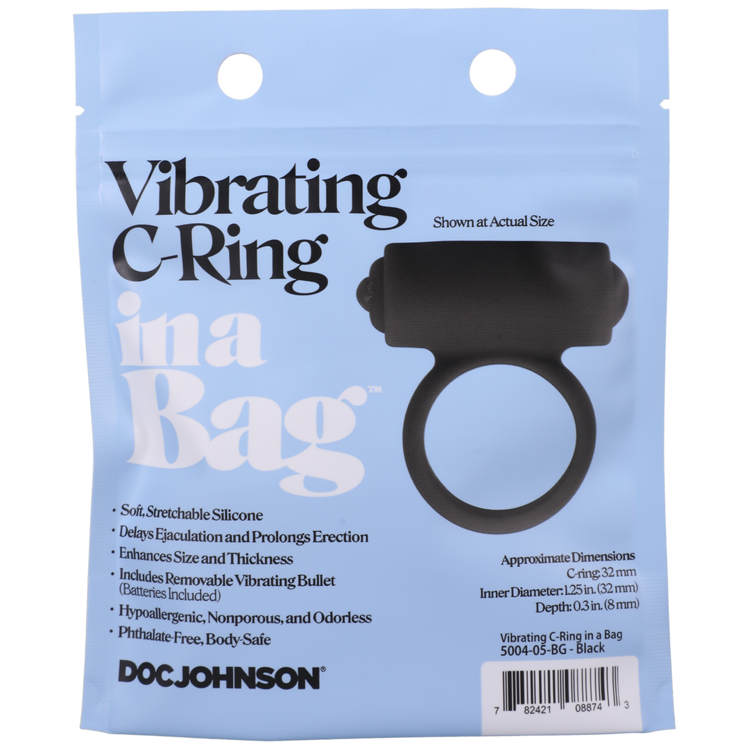 Doc johnson Vibrerende C-ring - Zwart (782421088743)