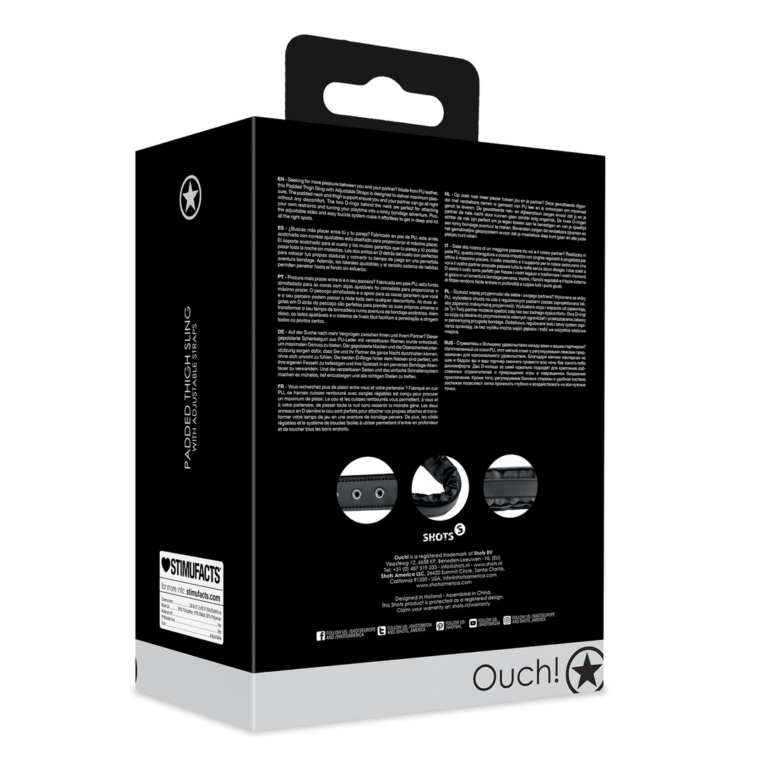 Ouch! by shots Gevoerde Dijslip met Verstelbare Bandjes - Zwart (8714273048080)