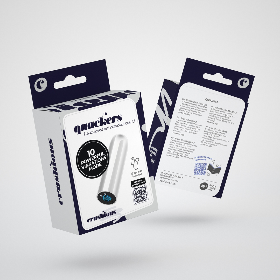 Crushious Quackers - USB Oplaadbare Vibrerende Bullet - Wit (7403254156531)