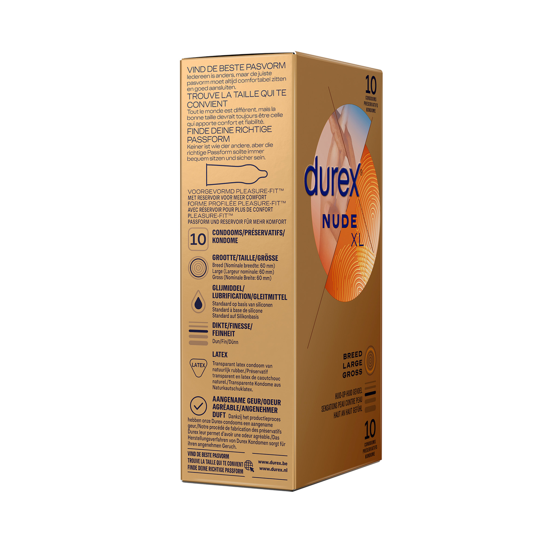 Durex Nude XL - Condooms - 10 Stuks (5410036306710)