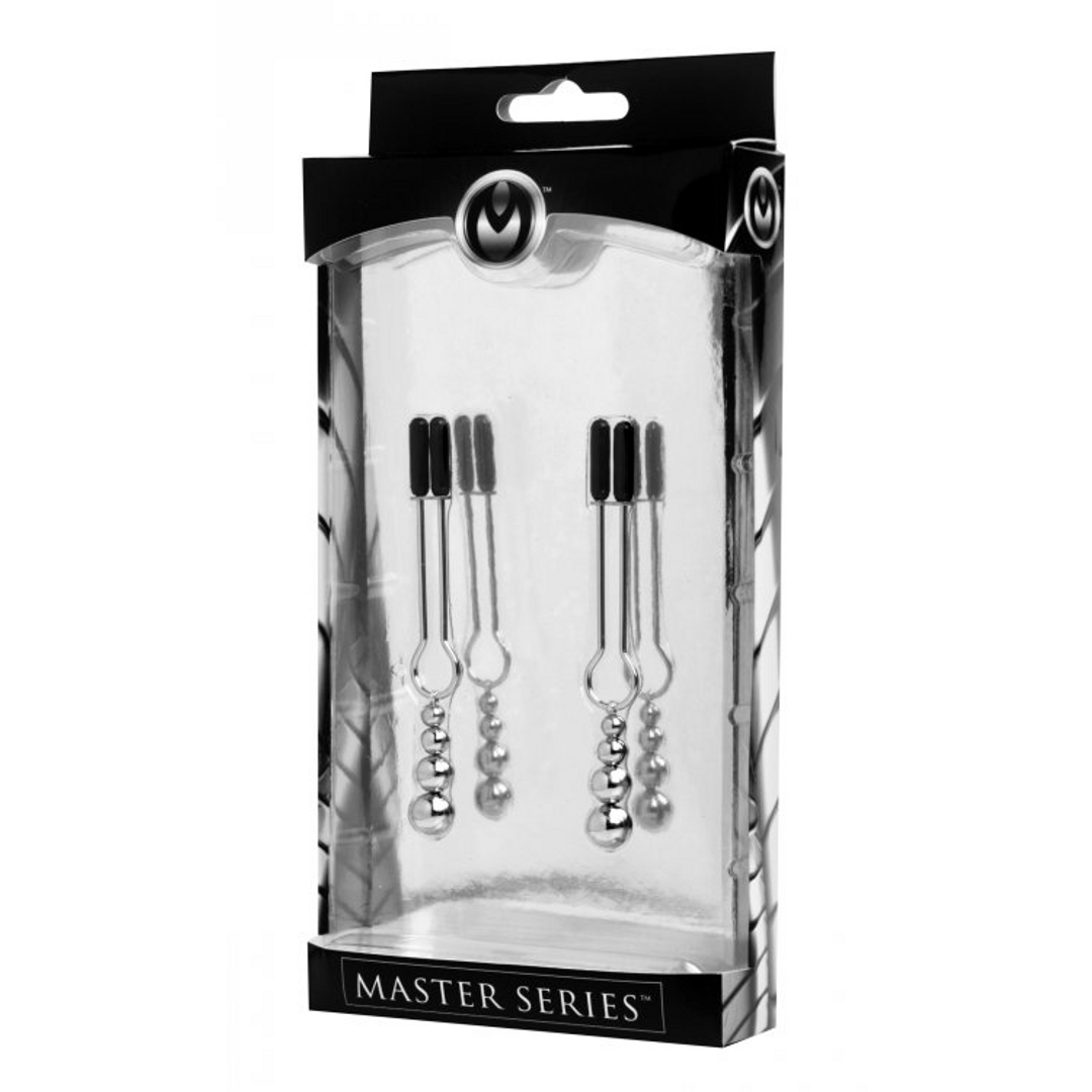 Xr brands Decoratieve Tepelklemset met Drievoudige Kralen (848518014221)