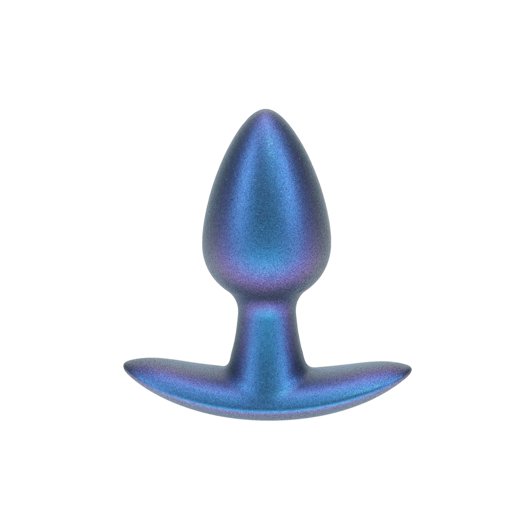 Ouch! by shots Zachte Siliconen Anale Plug - Klein - 2,6 / 6,5 cm - Metallic Blauw (8714273056825)