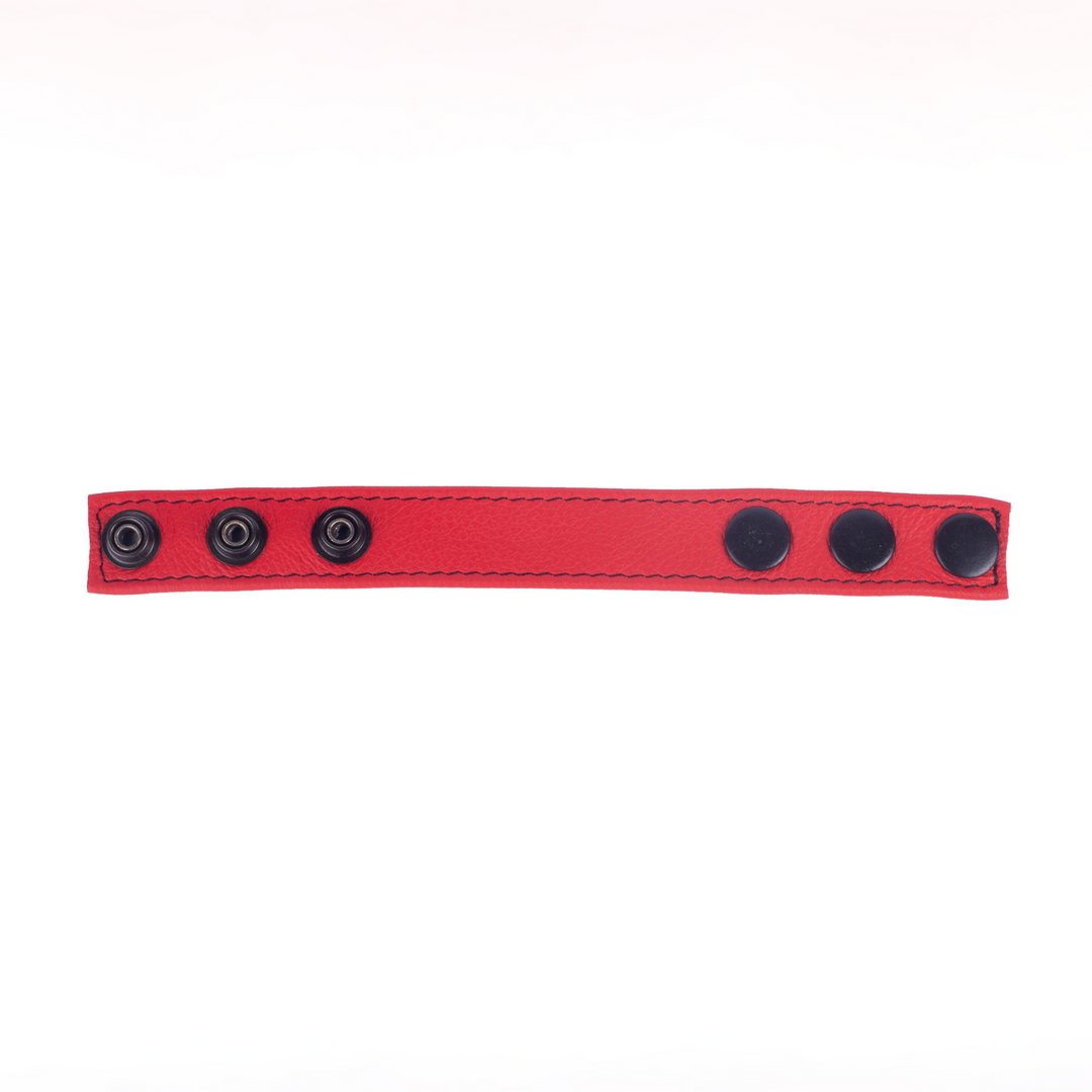 Red leather Cocky - Verstelbare Leren Cockring - Rood (3662811297139)