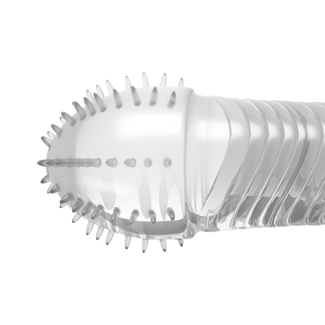 Crushious Geribbelde Penis Sleeve - Transparant (799632355373)