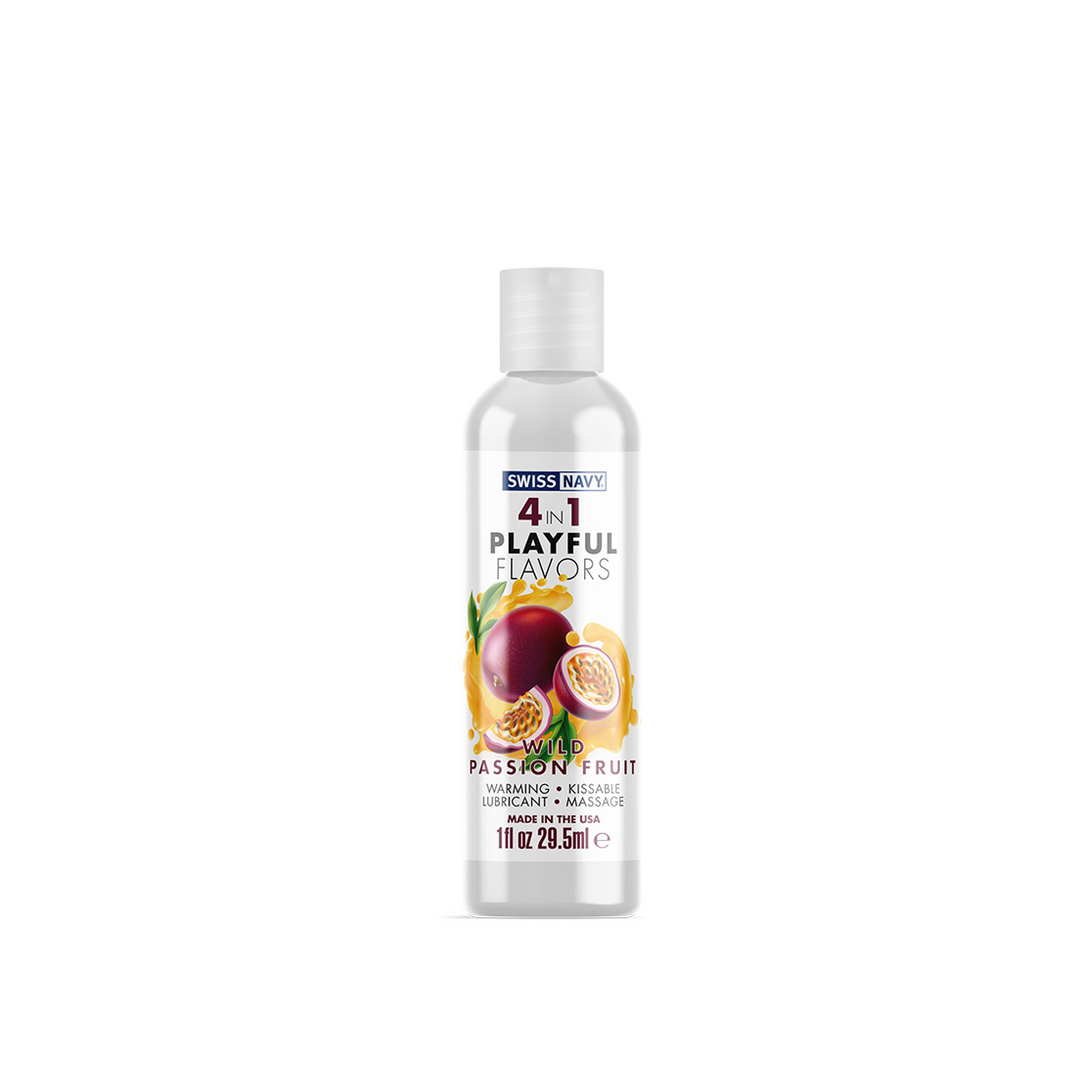 Swiss navy 4 in 1 Playful Flavors - Lubricant with Wild Passion Fruit Flavor - 1 fl oz / 29,5 ml (699439005597)