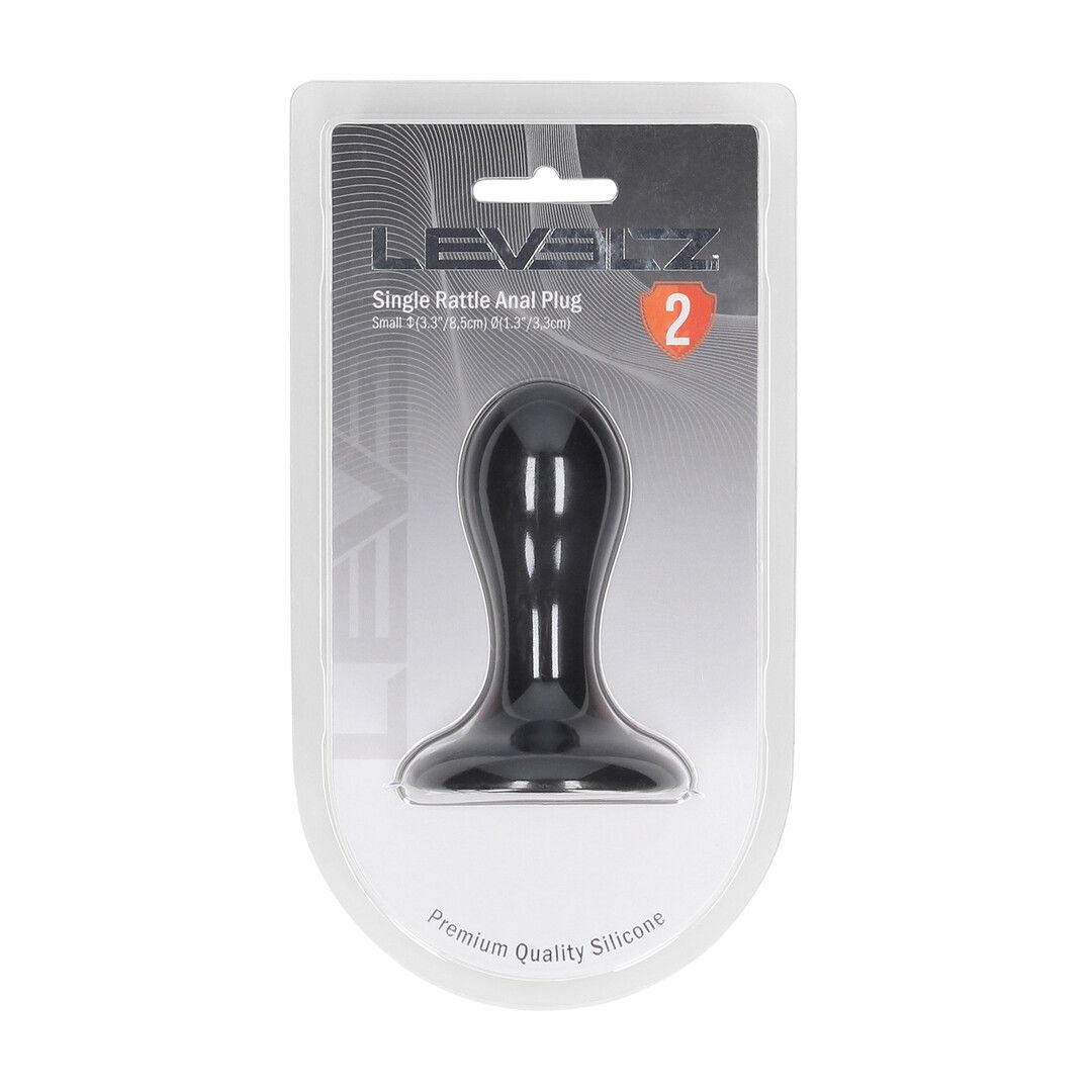 Levelz by shots Enkele Rammelaar Vloeibare Siliconen Anale Plug - S - Zwart (8714273065063)