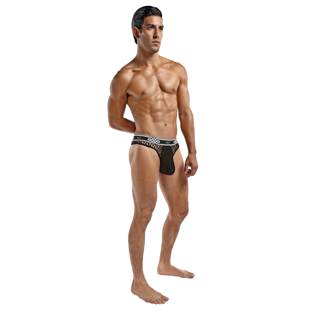 Male power Lo Rise Thong - L/XL - Zwart (845830071499)
