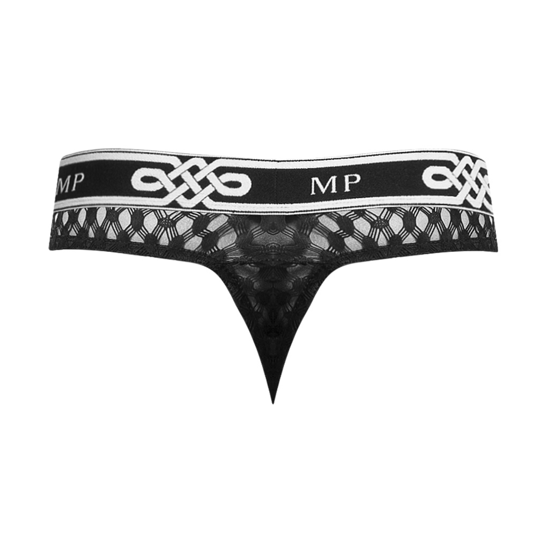 Male power Lo Rise Thong - L/XL - Zwart (845830071499)