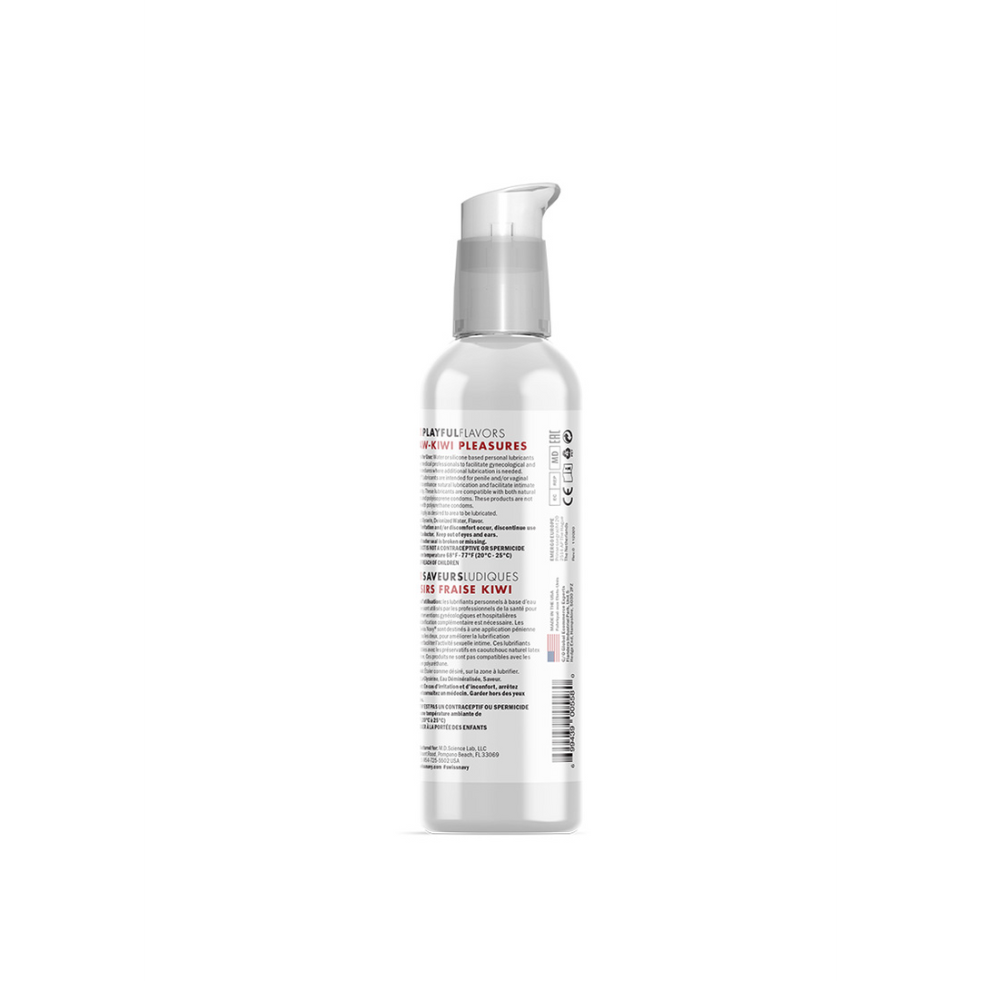 Swiss navy 4 in 1 Playful Flavors - Lubricant with Straw-Kiwi Pleasures Flavor - 4 fl oz / 118 ml (699439005580)