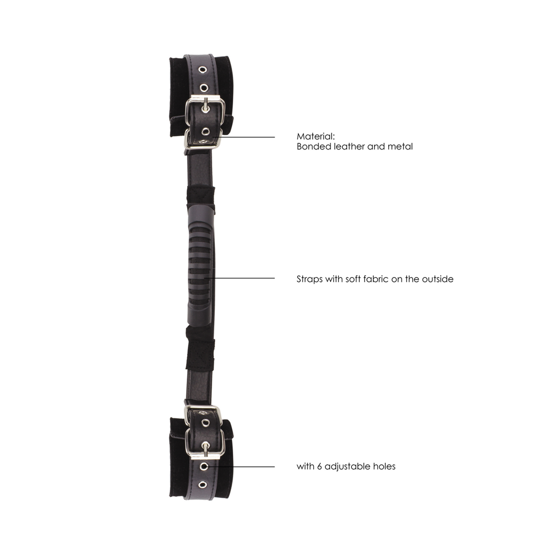 Ouch! by shots Geverbonden Lederen Handboeien met Handvat (7423522574522)