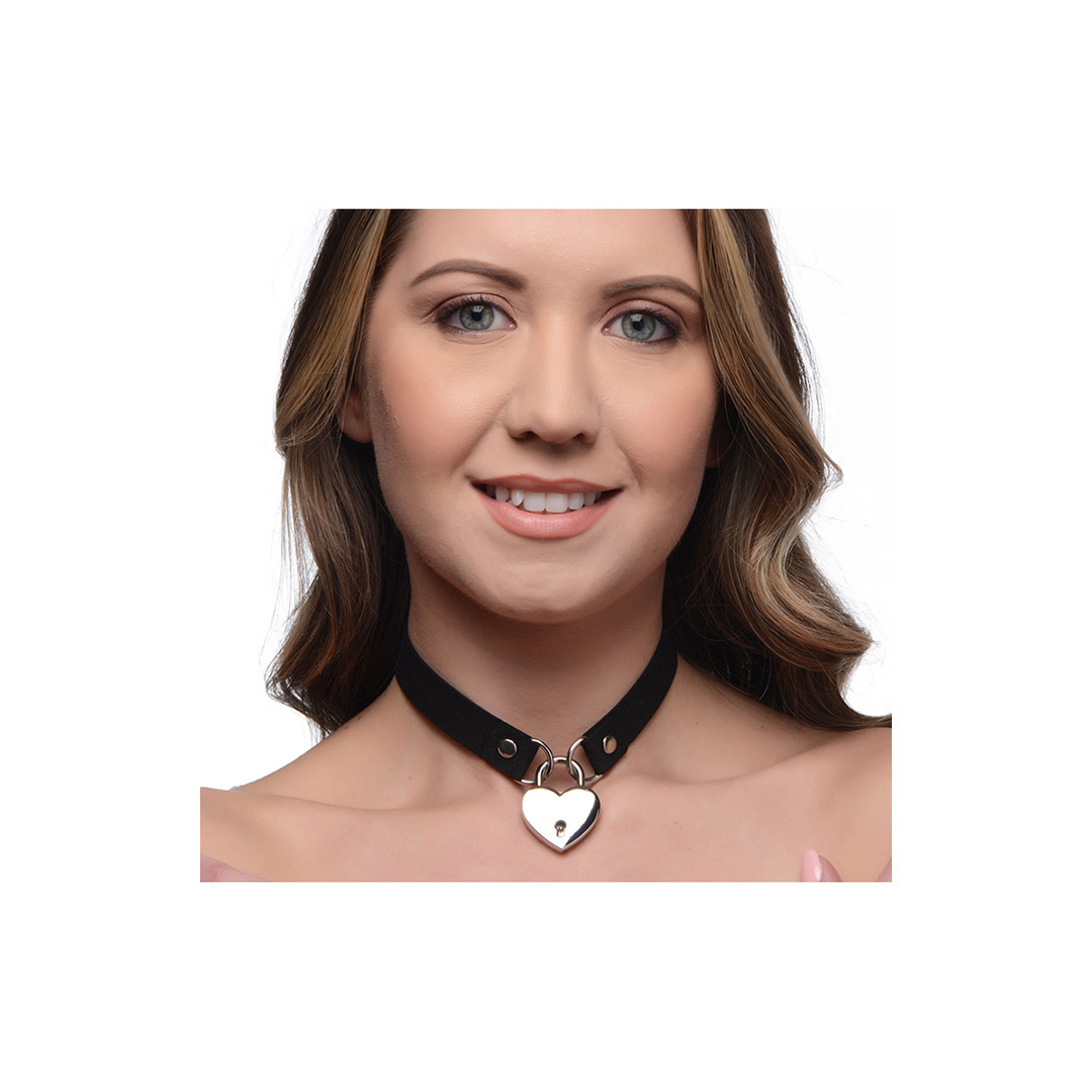 Xr brands Lock-It - Choker met Hart Slot en Sleutel (848518037237)